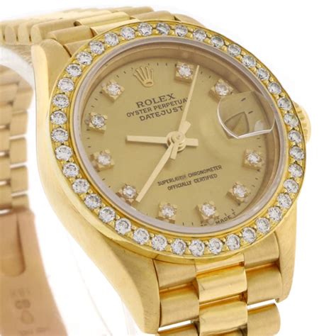 rolex champagne 18k yellow gold|Rolex diamond dial.